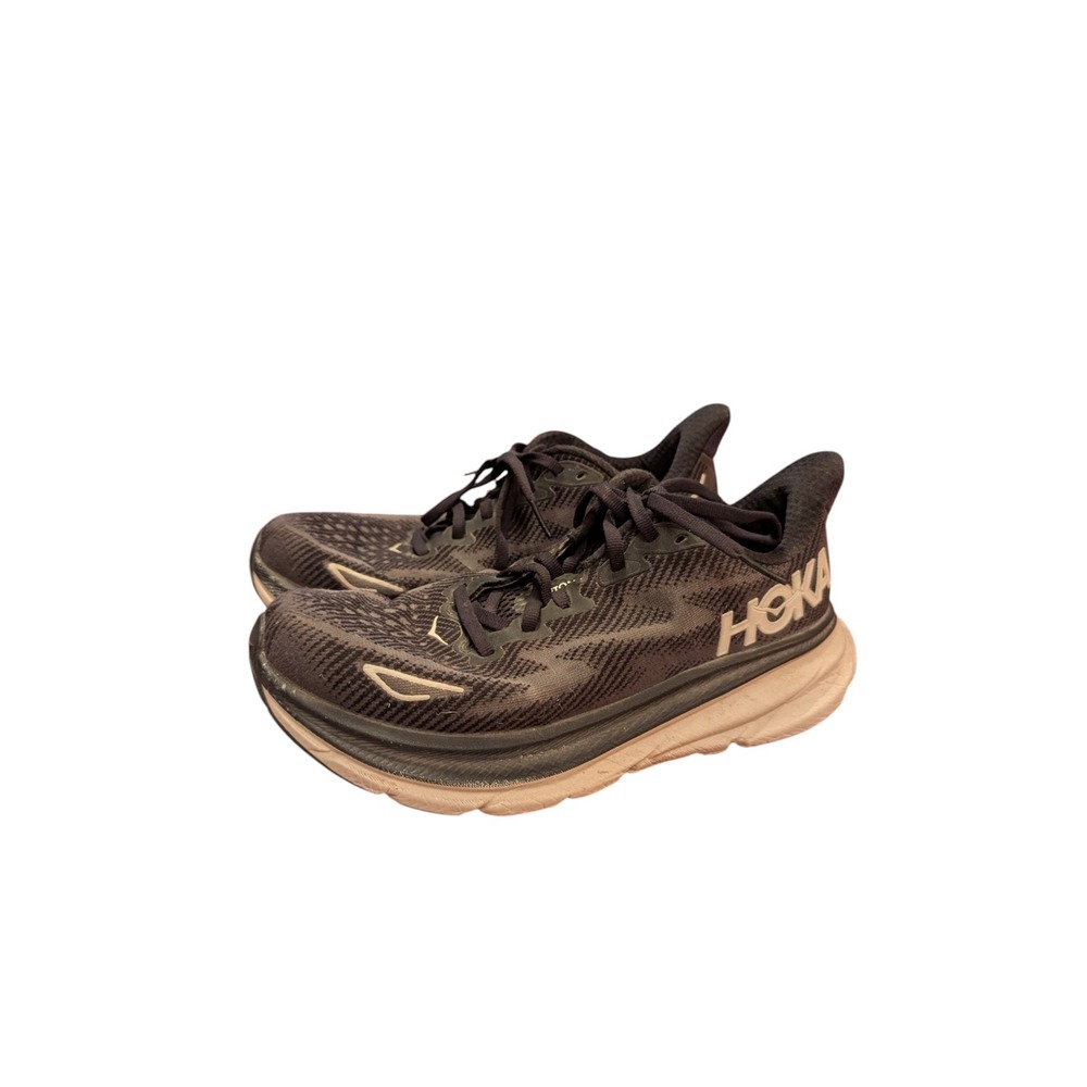 Hoka Clifton 9 Black White Road Running Shoes Womens Sneakers Size 7